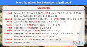 Daily Mass Readings for Saturday, 4 April 2026