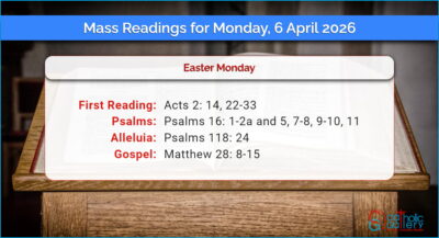 Daily Mass Readings for Monday, 6 April 2026
