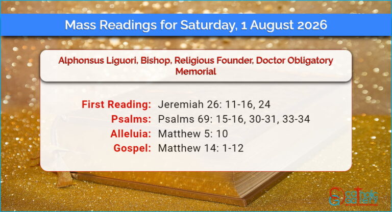 Daily Mass Readings for Saturday, 1 August 2026