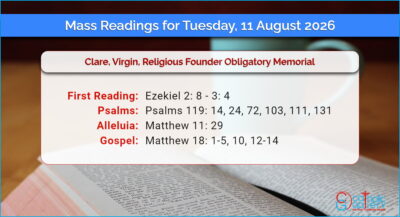 Daily Mass Readings for Tuesday, 11 August 2026