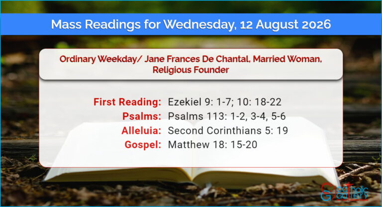 Daily Mass Readings for Wednesday, 12 August 2026