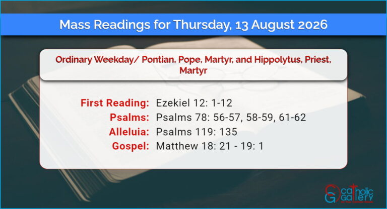 Daily Mass Readings for Thursday, 13 August 2026