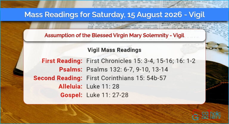 Daily Mass Readings for Saturday, 15 August 2026 – Vigil