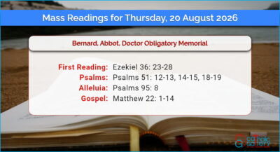 Daily Mass Readings for Thursday, 20 August 2026