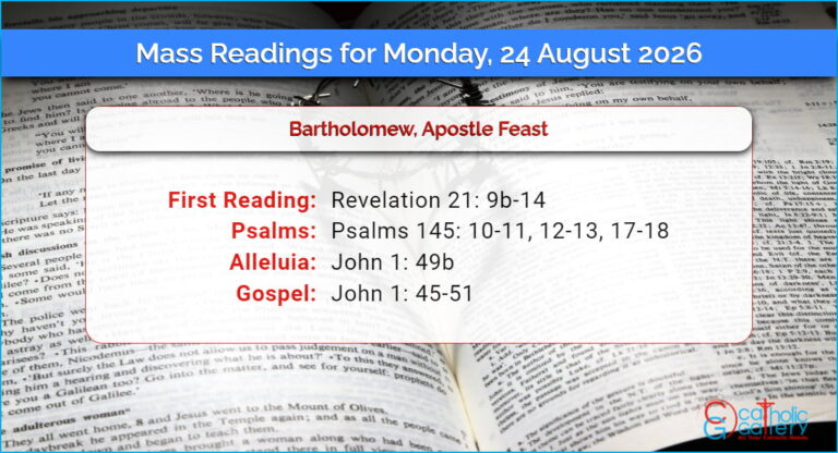 Daily Mass Readings for Monday, 24 August 2026