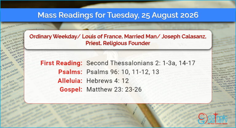 Daily Mass Readings for Tuesday, 25 August 2026