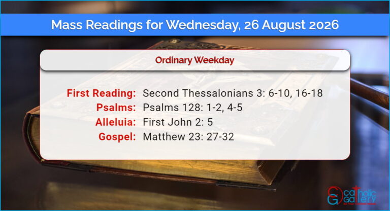 Daily Mass Readings for Wednesday, 26 August 2026