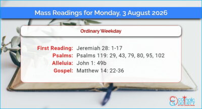 Daily Mass Readings for Monday, 3 August 2026