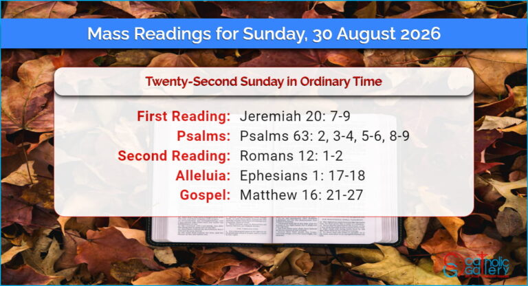 Daily Mass Readings for Sunday, 30 August 2026