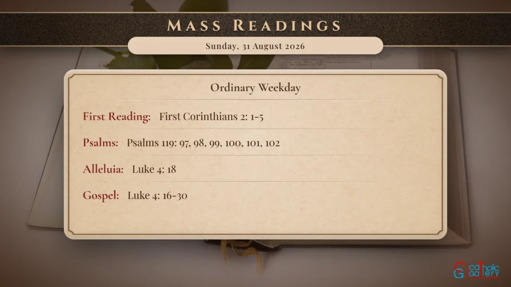Daily Mass Readings Scripture Card – Sunday, 31 August 2026
