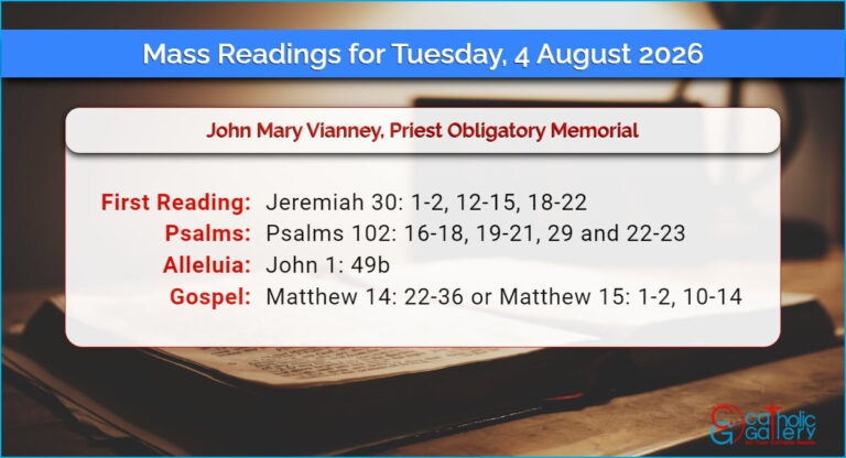 Daily Mass Readings for Tuesday, 4 August 2026