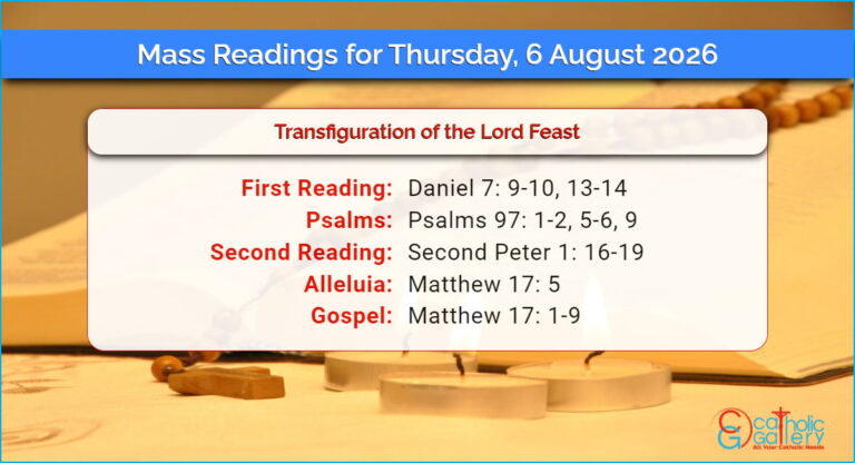 Daily Mass Readings for Thursday, 6 August 2026