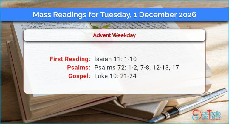 Daily Mass Readings for Tuesday, 1 December 2026