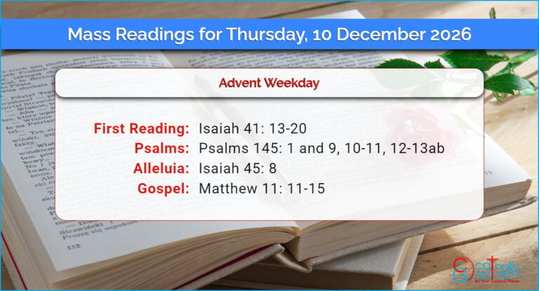Daily Mass Readings for Thursday, 10 December 2026