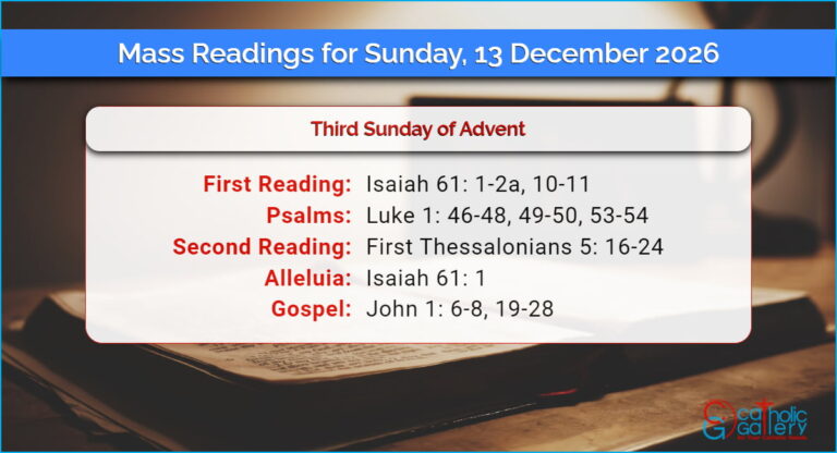 Daily Mass Readings for Sunday, 13 December 2026