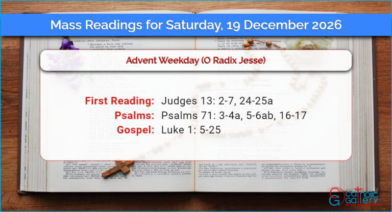 Daily Mass Readings for Saturday, 19 December 2026