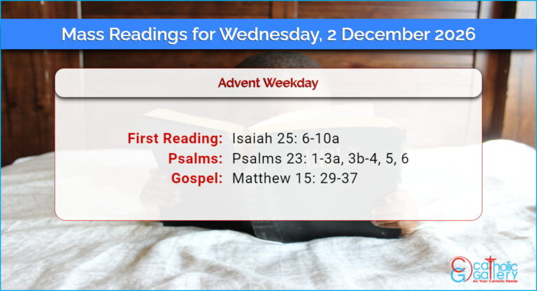 Daily Mass Readings for Wednesday, 2 December 2026