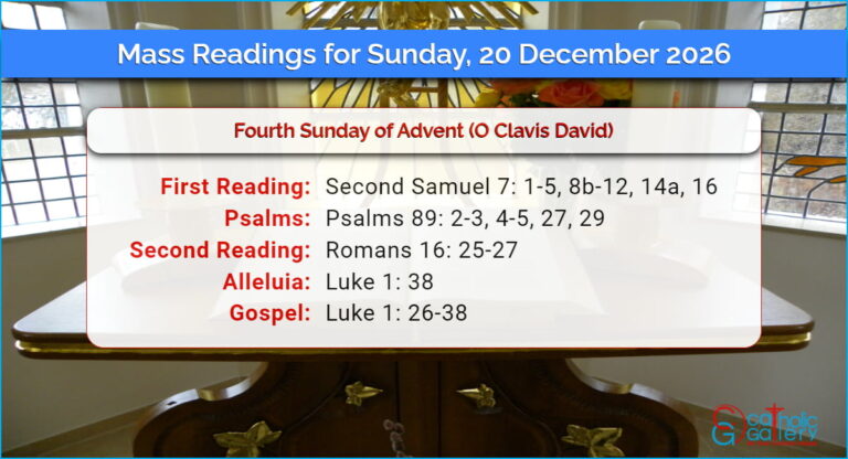Daily Mass Readings for Sunday, 20 December 2026