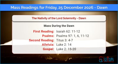 Daily Mass Readings for Friday, 25 December 2026 – Dawn