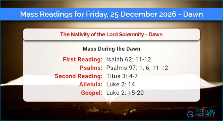 Daily Mass Readings for Friday, 25 December 2026 – Dawn