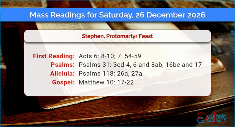 Daily Mass Readings for Saturday, 26 December 2026