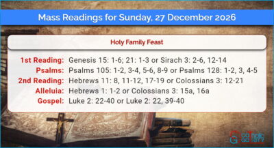 Daily Mass Readings for Sunday, 27 December 2026