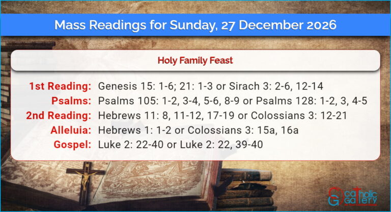 Daily Mass Readings for Sunday, 27 December 2026