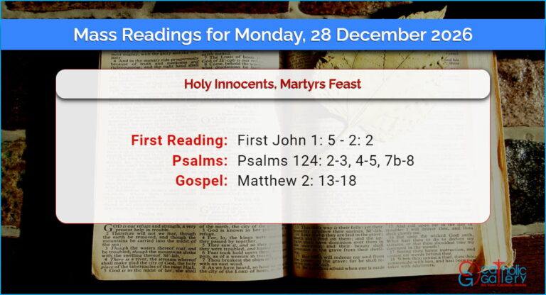 Daily Mass Readings for Monday, 28 December 2026