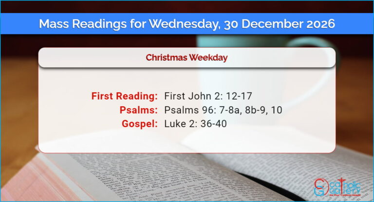 Daily Mass Readings for Wednesday, 30 December 2026