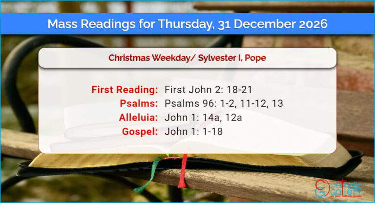 Daily Mass Readings for Thursday, 31 December 2026