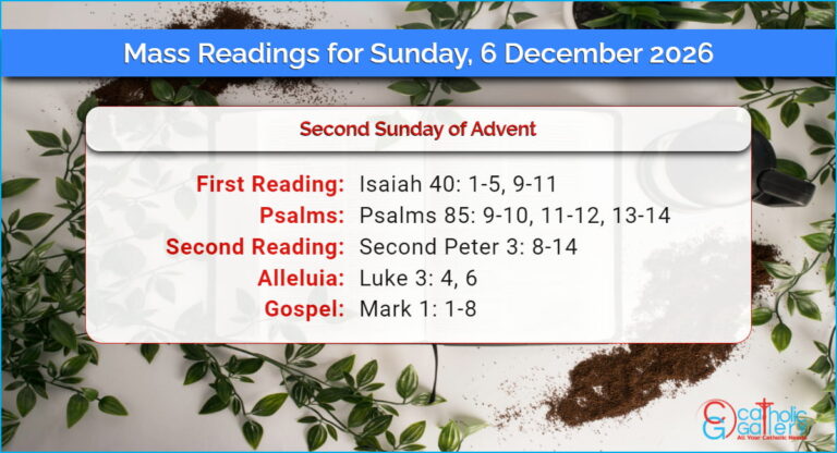 Daily Mass Readings for Sunday, 6 December 2026