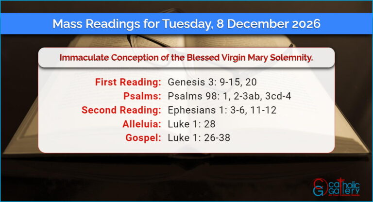 Daily Mass Readings for Tuesday, 8 December 2026