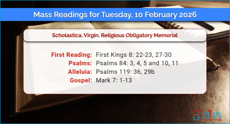 Daily Mass Readings for Tuesday, 10 February 2026