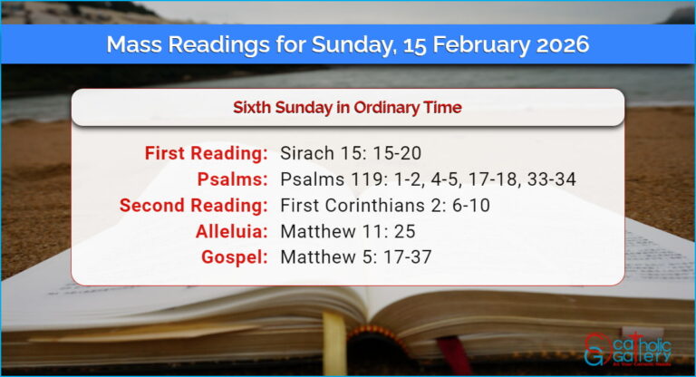 Daily Mass Readings for Sunday, 15 February 2026