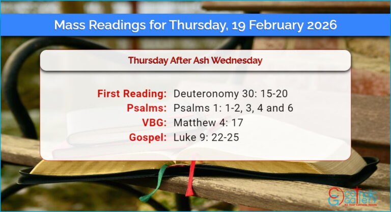 Daily Mass Readings for Thursday, 19 February 2026