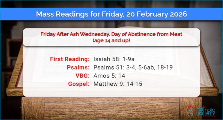 Daily Mass Readings for Friday, 20 February 2026