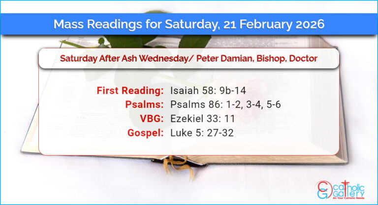 Daily Mass Readings for Saturday, 21 February 2026