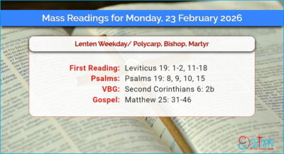 Daily Mass Readings for Monday, 23 February 2026