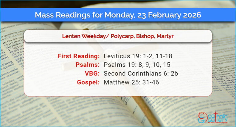 Daily Mass Readings for Monday, 23 February 2026