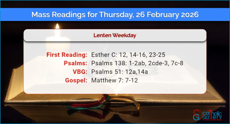 Daily Mass Readings for Thursday, 26 February 2026