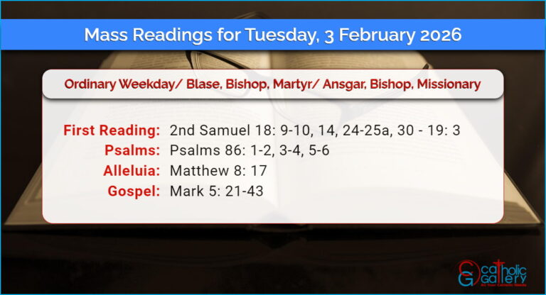 Daily Mass Readings for Tuesday, 3 February 2026