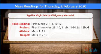 Daily Mass Readings for Thursday, 5 February 2026