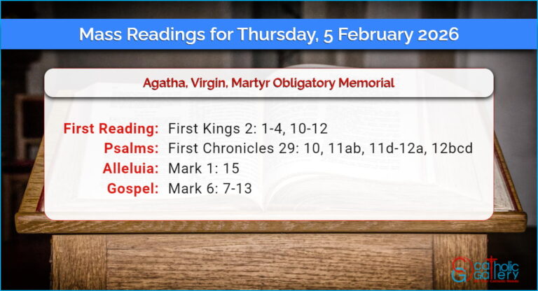Daily Mass Readings for Thursday, 5 February 2026