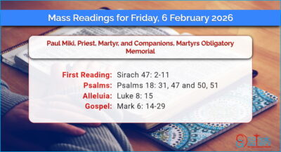 Daily Mass Readings for Friday, 6 February 2026