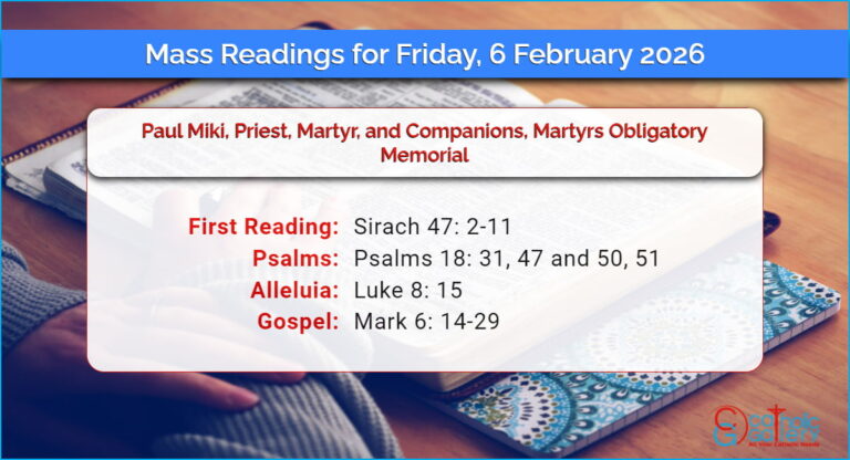 Daily Mass Readings for Friday, 6 February 2026