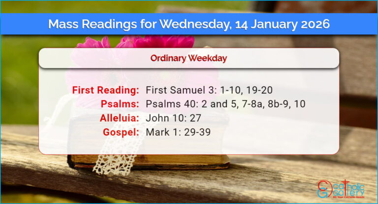 Daily Mass Readings for Wednesday, 14 January 2026