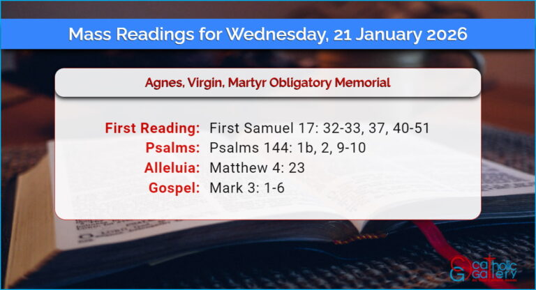 Daily Mass Readings for Wednesday, 21 January 2026