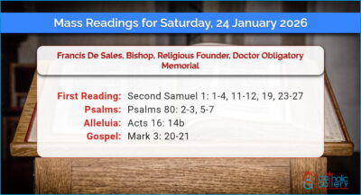 Daily Mass Readings for Saturday, 24 January 2026