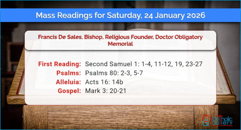 Daily Mass Readings for Saturday, 24 January 2026