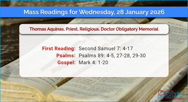 Daily Mass Readings for Wednesday, 28 January 2026